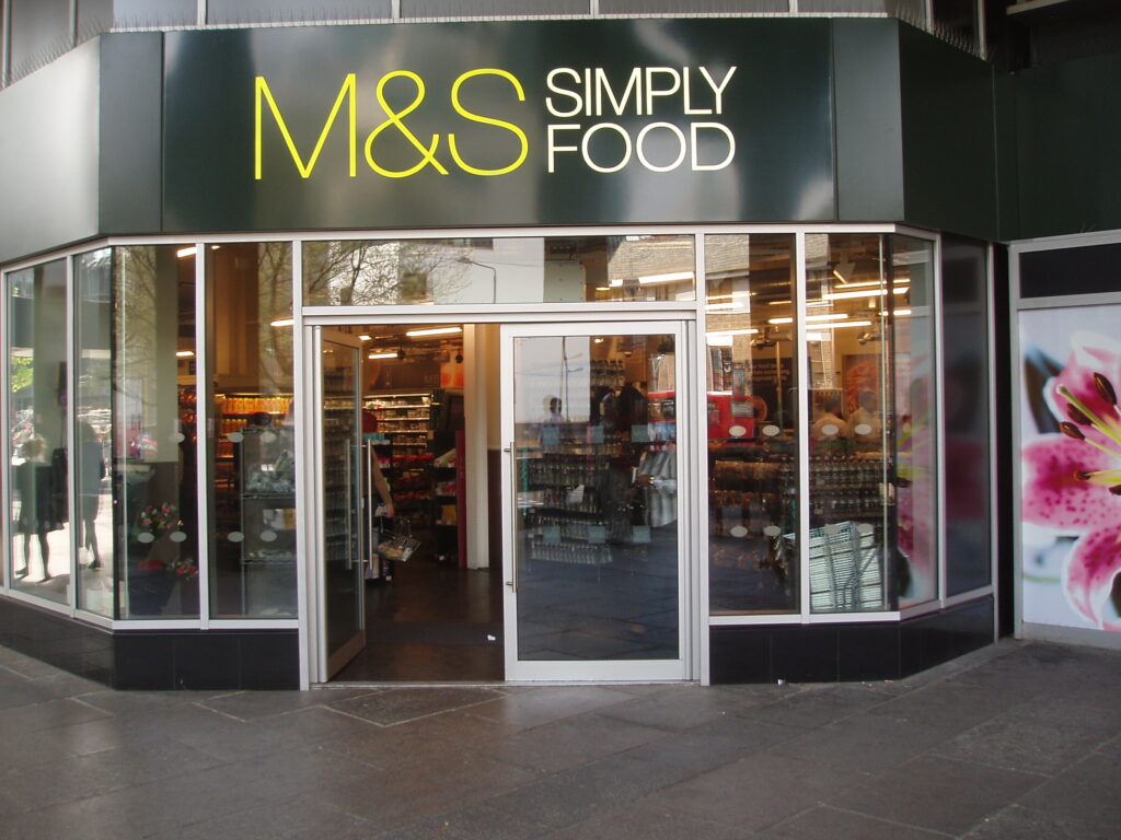 JD47 shopfront system installed at M&S retail store