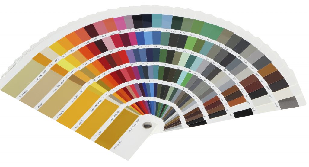 collection of ral colours on white background